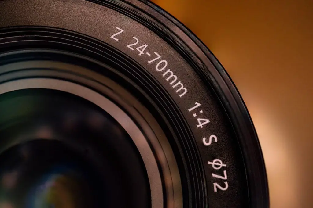The focal length of a lens. This one is 24 - 70mm so it is a zoom lens.