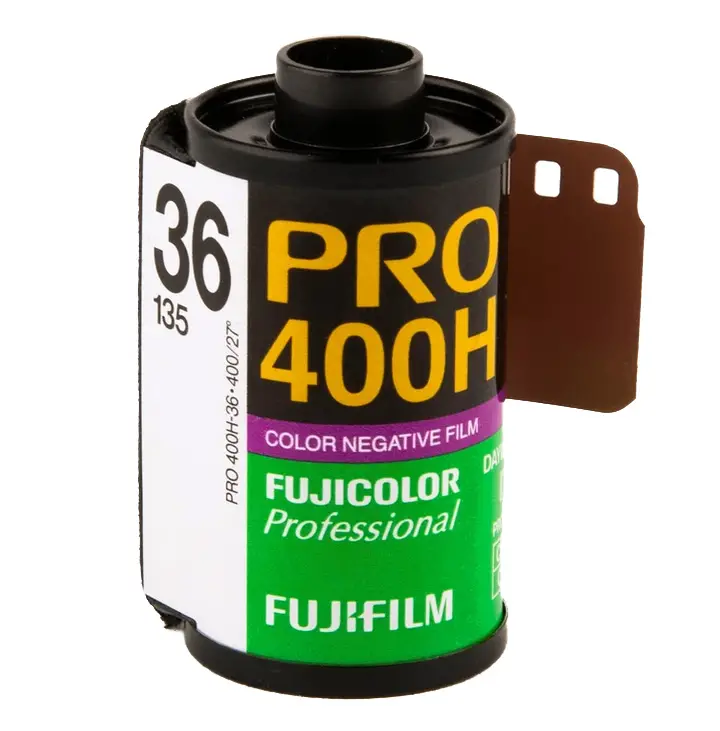 A roll of Fujifilm Pro 400 H color 35mm film