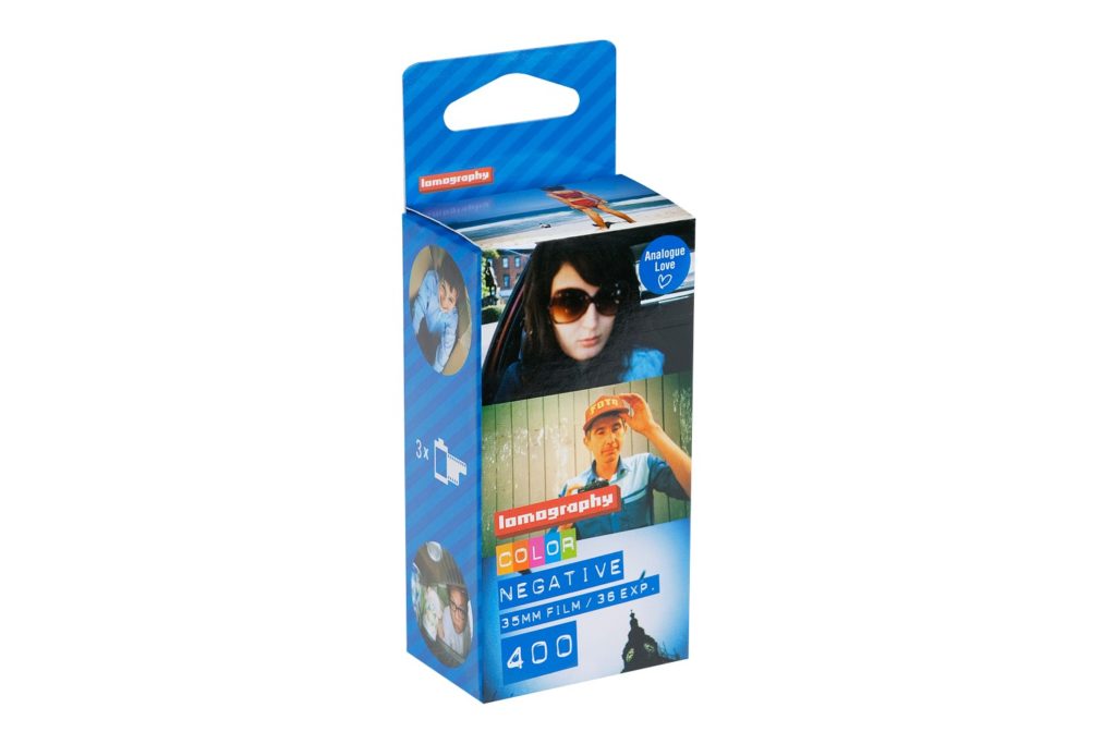 A roll of 35mm color negative film by lomography. 