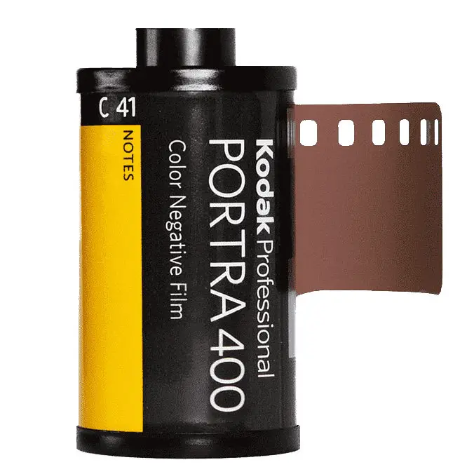 A roll of Kodak Portra 400 color 35mm film