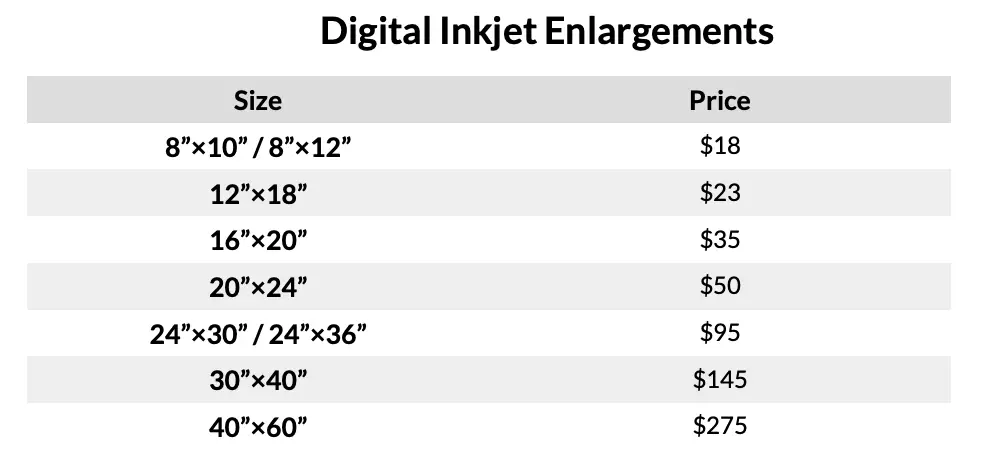 Where to Get Film Developed and the Cost in 2023? 9 Digital Inkjet Printing Prices at Blue Moon Camera and Machine