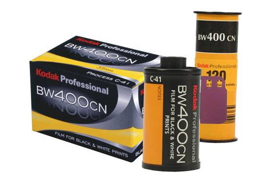 Kodak BW400cn Black & white film that can be processed in C-41 (color) chemistry instead of black & white film chemistry.