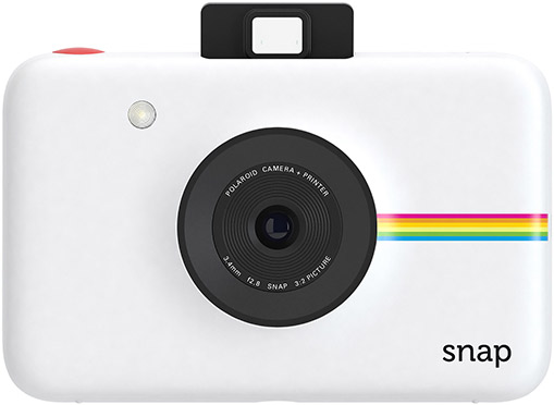 The Polaroid Snap can take a MicroSD card up to 32gb
