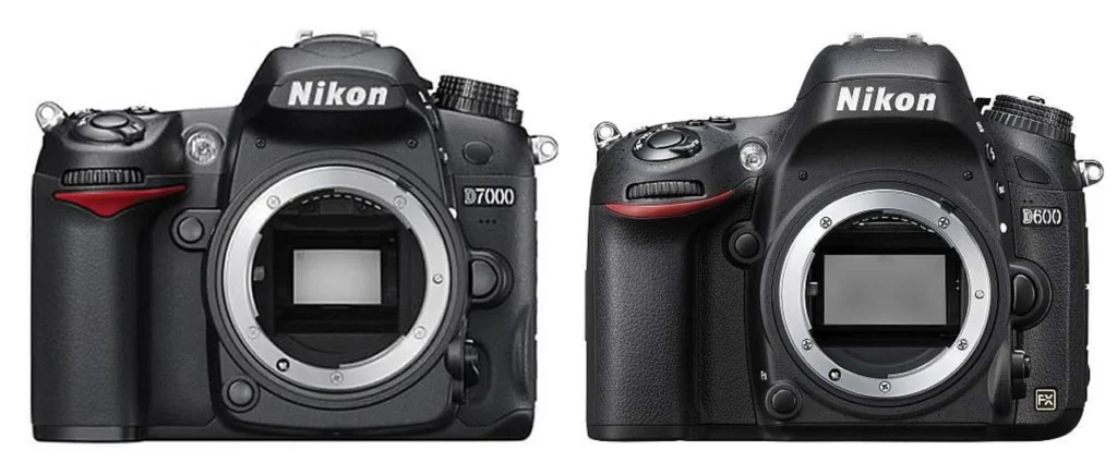 Nikon D7000 DX camera body vs Nikon D600 FX camera body senor size.